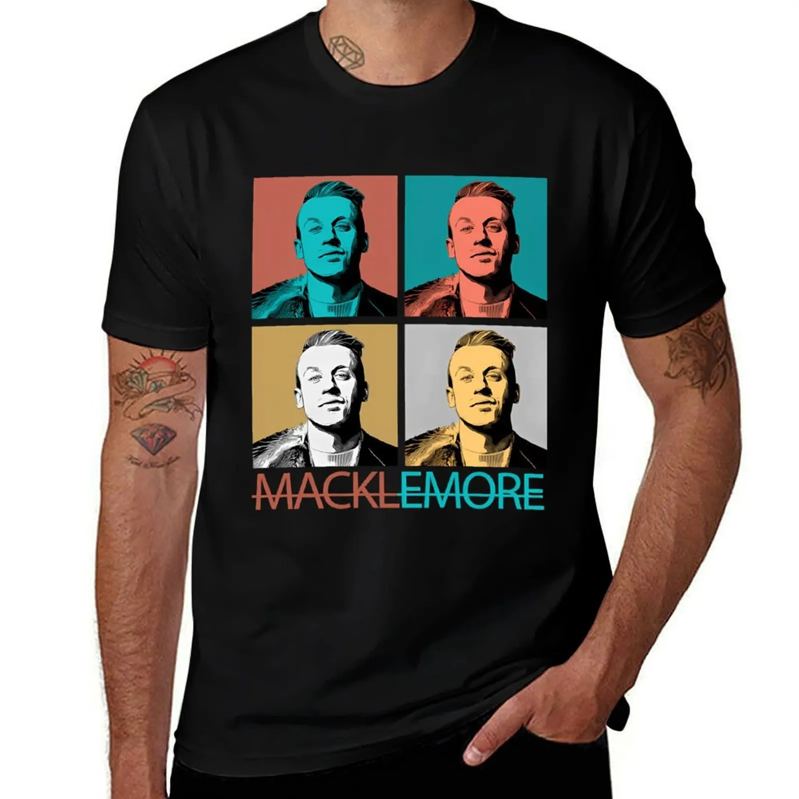 Retro Pop Art Style Macklemore Fan Art T-Shirt t shirts for man pack cotton T-Shirt