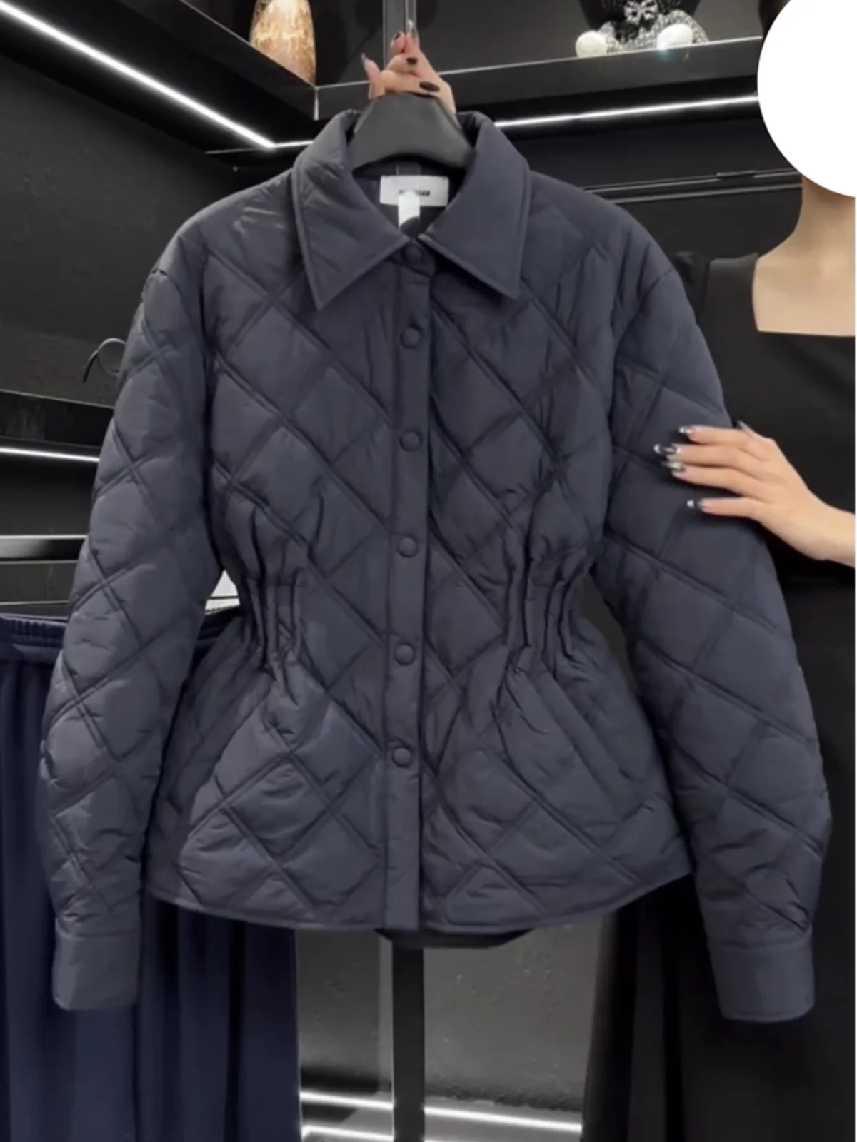 

Retro Casual Loose Women's Coat Autumn New Large Size Belted Warm Cotton Korean Sle