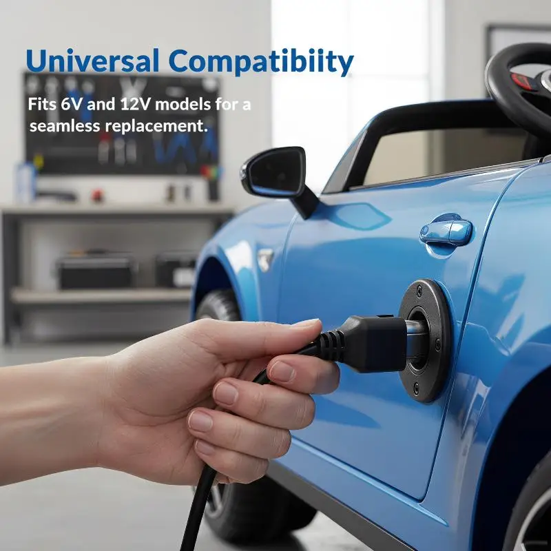 Ladeanschluss für Kinder-Elektroautos, universell passend, aus Kunststoff, rund, 6V 12V Zubehör für die Reparatur der meisten Kinder-Elektroautos. – Detail 16