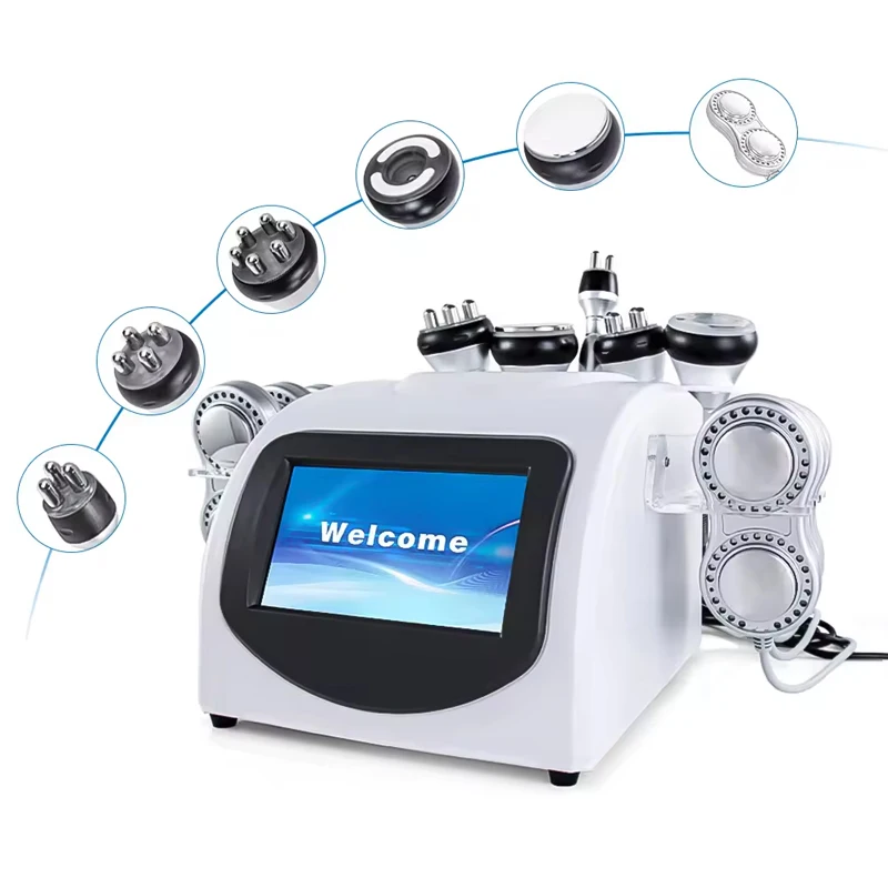 

6 in 1 High Quality 80k / 40k Vacuum Cavitation System Body Shaping Cavitation Slimming Machine 80k with 6 EMS Pads