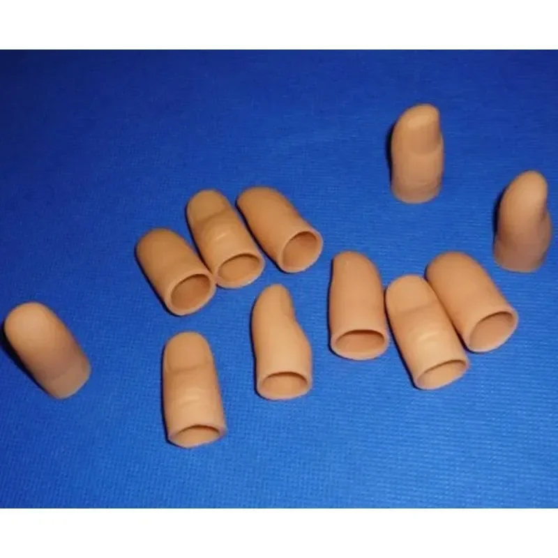 Gefälschte Finger 10 Teile/los Super Kleine Weiche Daumen Spitze Zaubertricks Close Up Vanish Erscheinen Finger Trick Requisiten Spielzeug Für kinder Lustige