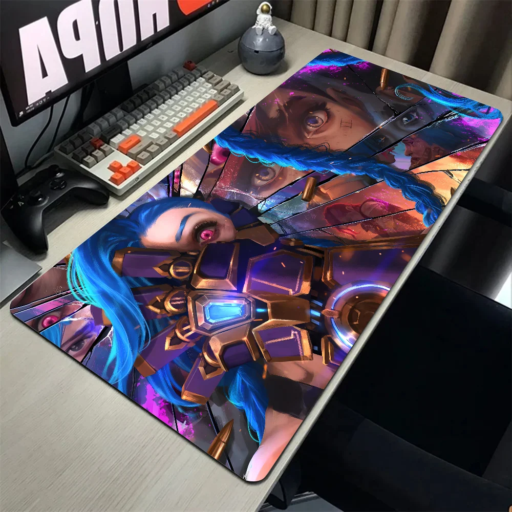 Game League Of Legends Jinx Mousepad Mouse Mat Desk Mat With Pad Gaming Accessories Prime Gaming XXL Keyboard Pad Stitch Padding