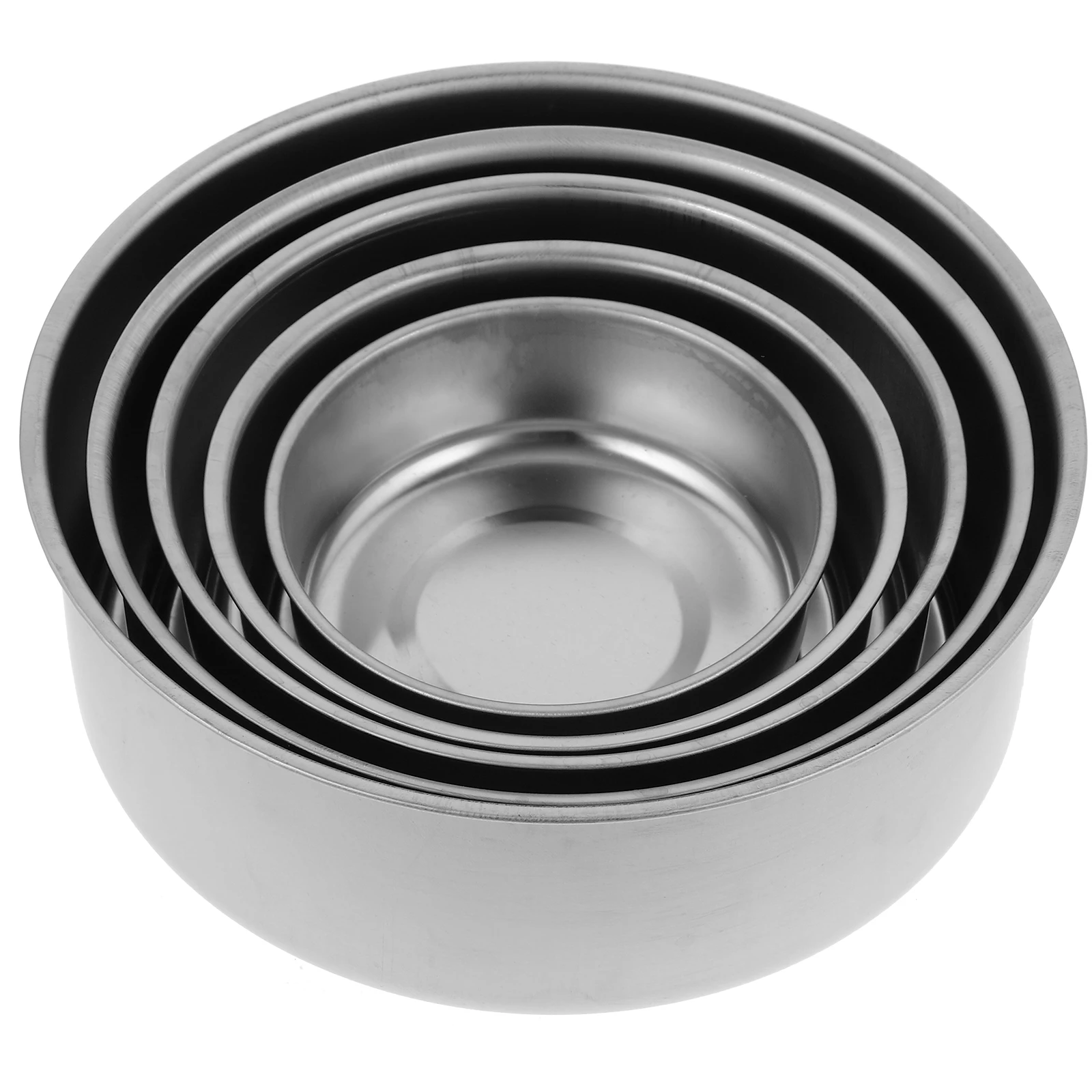 

5Pcs Stainless Steel Food Container Round Crisper Bowls with Lids for Snack Storage and Lunches Silver Preservation Box