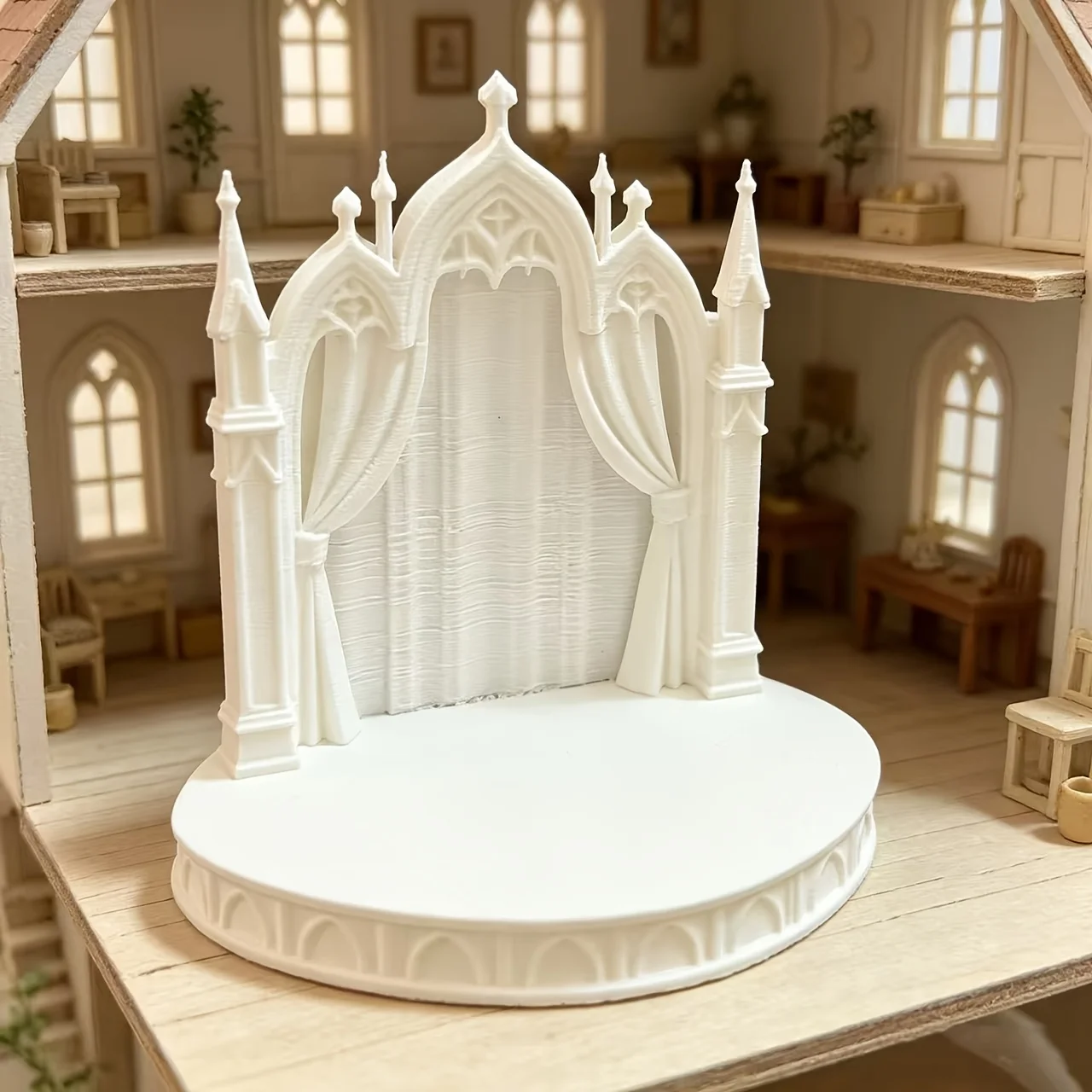 Gothic Castle Diorama Platform DIY Miniature Figures Ornament Doll Photography Fairy Garden Crafts Miniature Wedding Scene Decor view 6