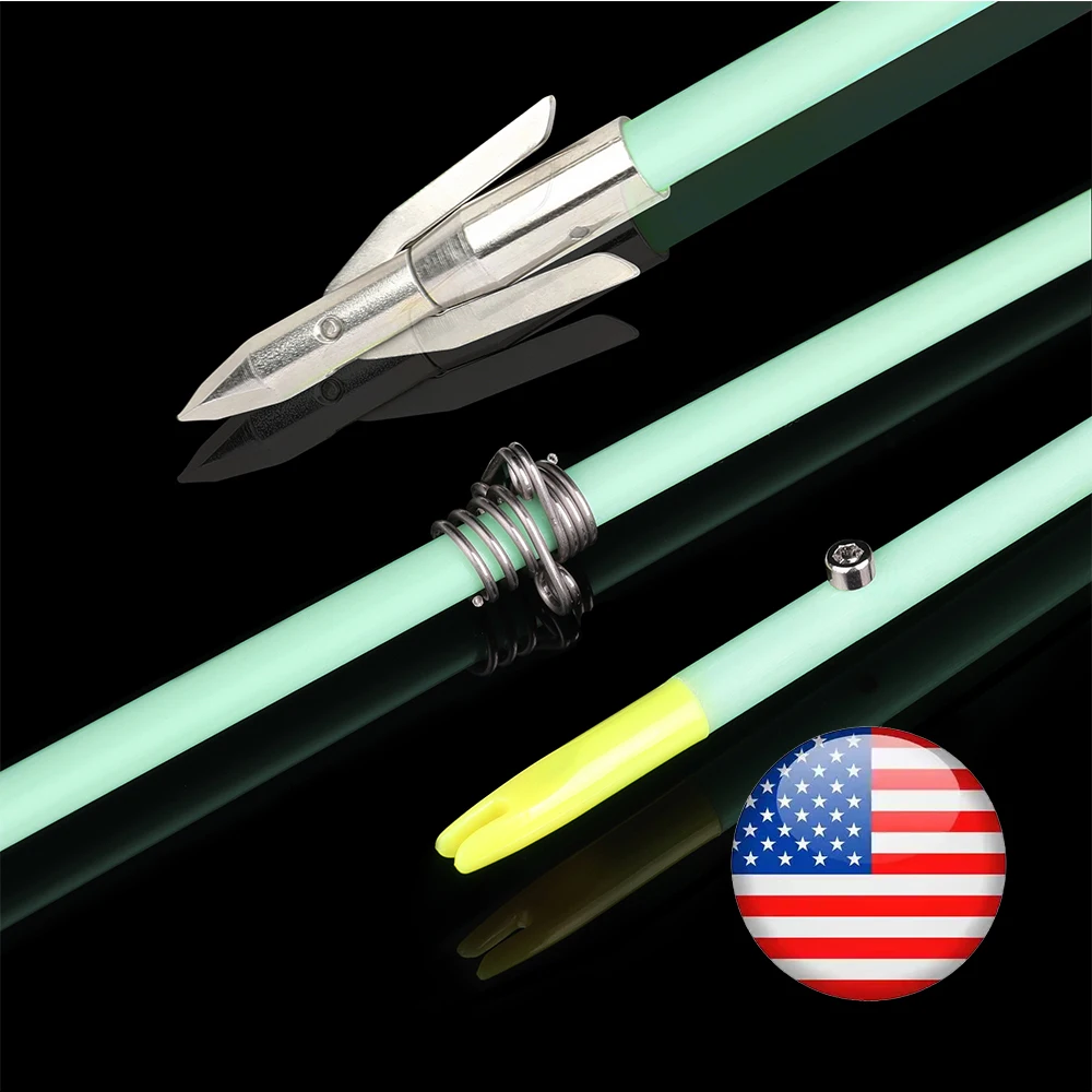 

Archery Bowfishing Arrows OD 8mm Solid Fiberglass Arrow Carbon Steel Arrowhead Metal Fishings Slider Hunting Fishing 3/6pcs