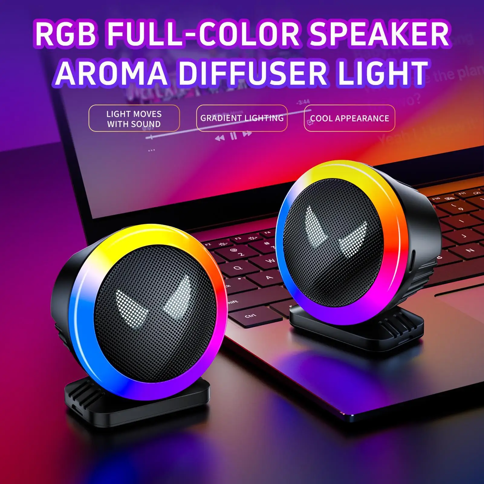 Светодиодные фонари с активированным звуком. Светодиодное освещение с активированным звуком. Музыкальная перезаряжаемая полноцветная автомобильная лампа для DJ-стерео, настольного автомобиля.