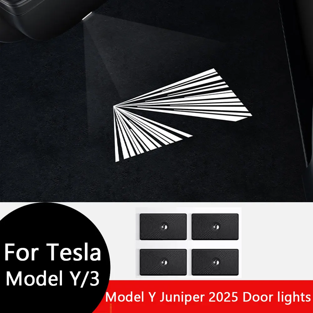 Tesla Model Y Juniper 2025 도어 조명 모델 3 프로젝터 웅덩이 조명 초고휘도 환영 스텝 라이트 결코 모델 S X 퇴색하지 않음