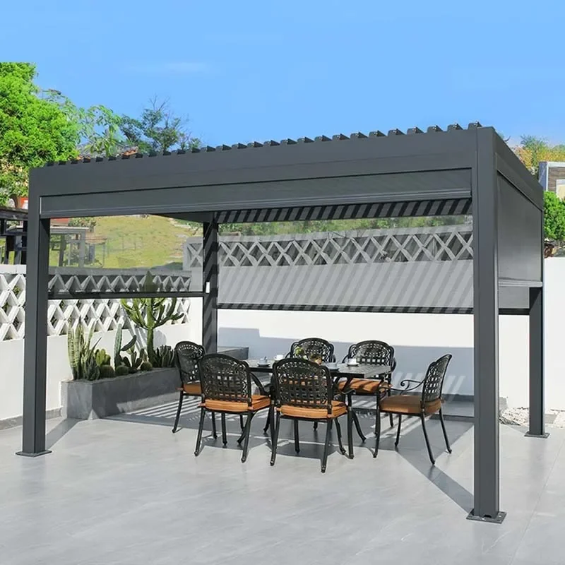 

pavilion Customizable Size Service Outdoor Pergola Waterproof Louver Roof System Garden Bioclimatic Aluminium Pergola