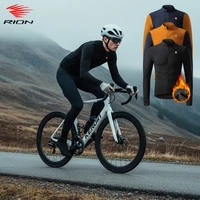 Maillot de Ciclismo RION para Hombre, Invierno, Térmico, de Forro Polar, Protección Solar UPF 50+, Ropa de Ciclismo MTB, Camisetas de Ciclismo, Cortavientos