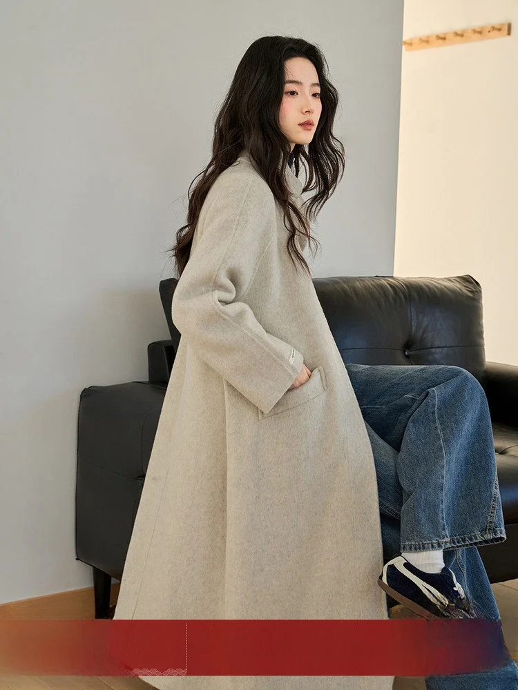 

Двустороннее шерстяное пальто MoZa Camere Oaeal для женщин: модная зимняя верхняя одежда в корейском стиле, теплое, эксклюзивно онлайн