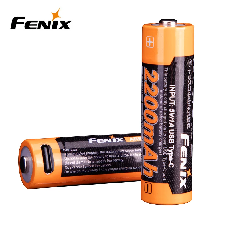 Large-Capacity Fenix ARB-L14-2200U 1.5V 2200mAh USB Type-C Rechargeable Li-Ion Battery can be used as AA Batteries