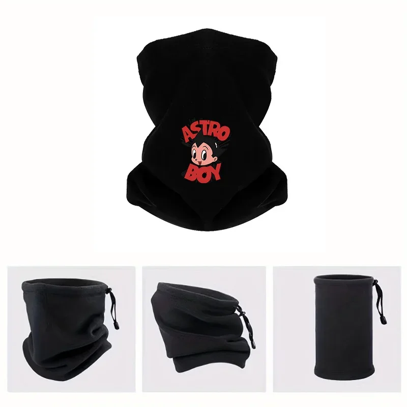 Astro Boy comic portrait black background Men Outdoor Scarf Mask Neck Gaiter Hat Women cap Headgear Windproof Keep Warm Winter M