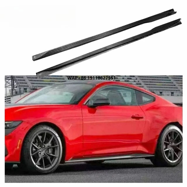 

Карбоновые боковые юбки для Mustang 2024-2025 S650, комплект обвеса из карбона, карбоновые боковые юбки для Mustang S650