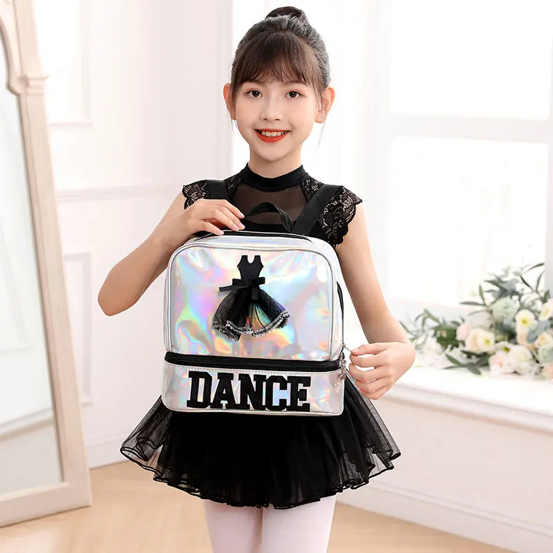 New Laser Ballet Dance Bags for Kids Children Double Shoulder Dance Bag Storage Backpack  Schoolbag Girls Dance Bag