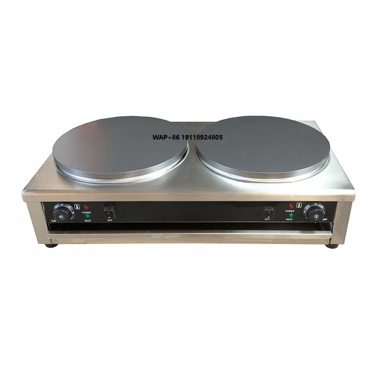 

Non-stick Cast Iron Commercial Electric Double Crepe Maker Crepe Making Machine Pancake Making Machine