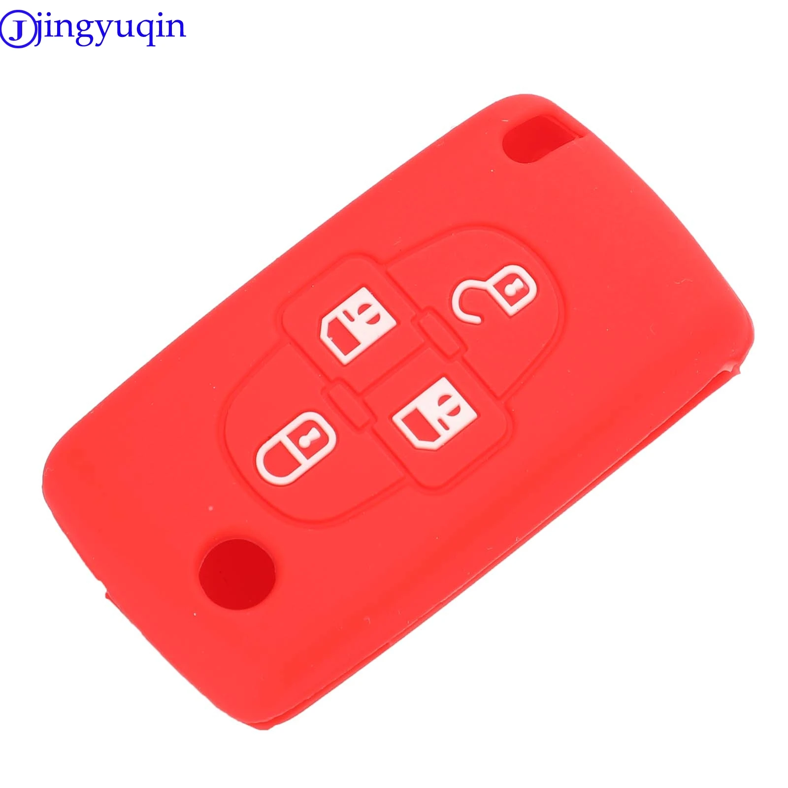 jingyuqin Remote Key Silicone Cover Case Car Key For Peugeot 1007 807 For Citroen C8 4 Buttons Folding Flid