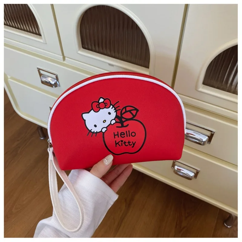 

Hello Kitty Makeup Bag Kawaii Anime Printing Versatile Handheld Women Accessories Large Capacity Storage Girl Gift Wholesale