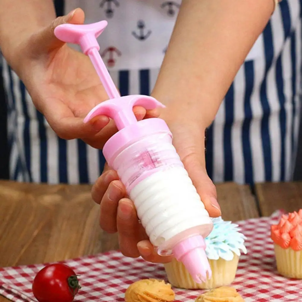 Cake Nozzle PP Pastry Making Nozzle Cream Gun Cookie Cutter Mold Press Icing Kit DIY Pastry Syringe Extruder Piping Bakware Tool