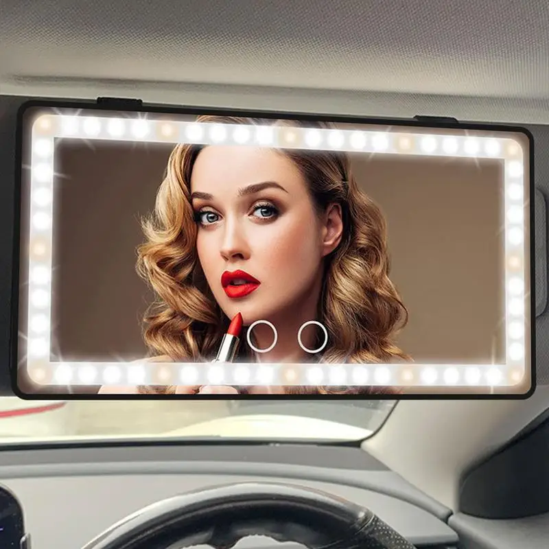 LED Lighted Sun Visor Vanity Mirror Light Adjustable Vanity Mirror For Sun Visor User-Friendly Car Accessories Auto Cosmetic