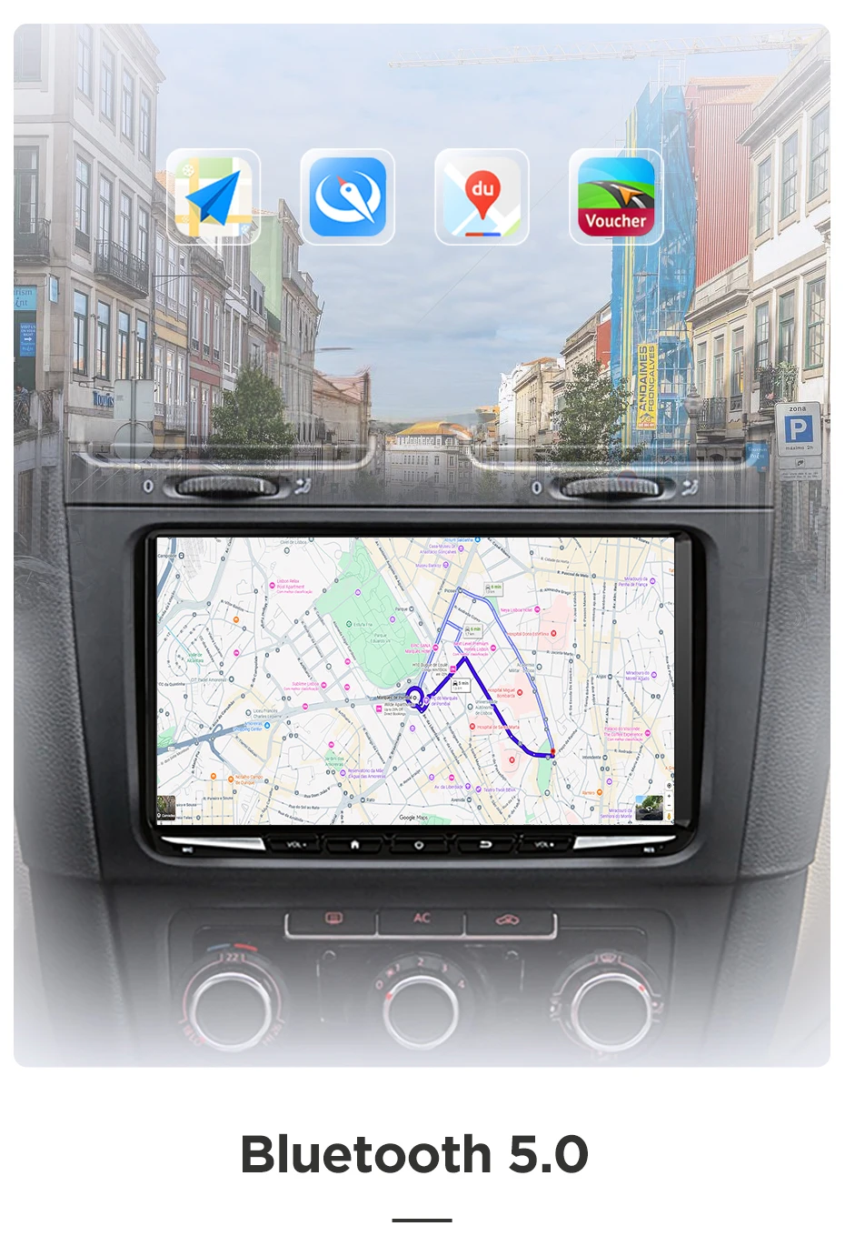 Junsun 7/9 Zoll IPS Android 15 Autoradio für VW Golf 5 6 Passat B6 B7 CC Polo Jetta Tiguan Touran T5 Caddy Skoda Octavia Yeti Fabia Seat Ibiza Leon Kabelloses CarPlay Android Auto 8-Kern GPS Bluetooth DSP RDS SWC 2 Din Autoradio – Detail 16