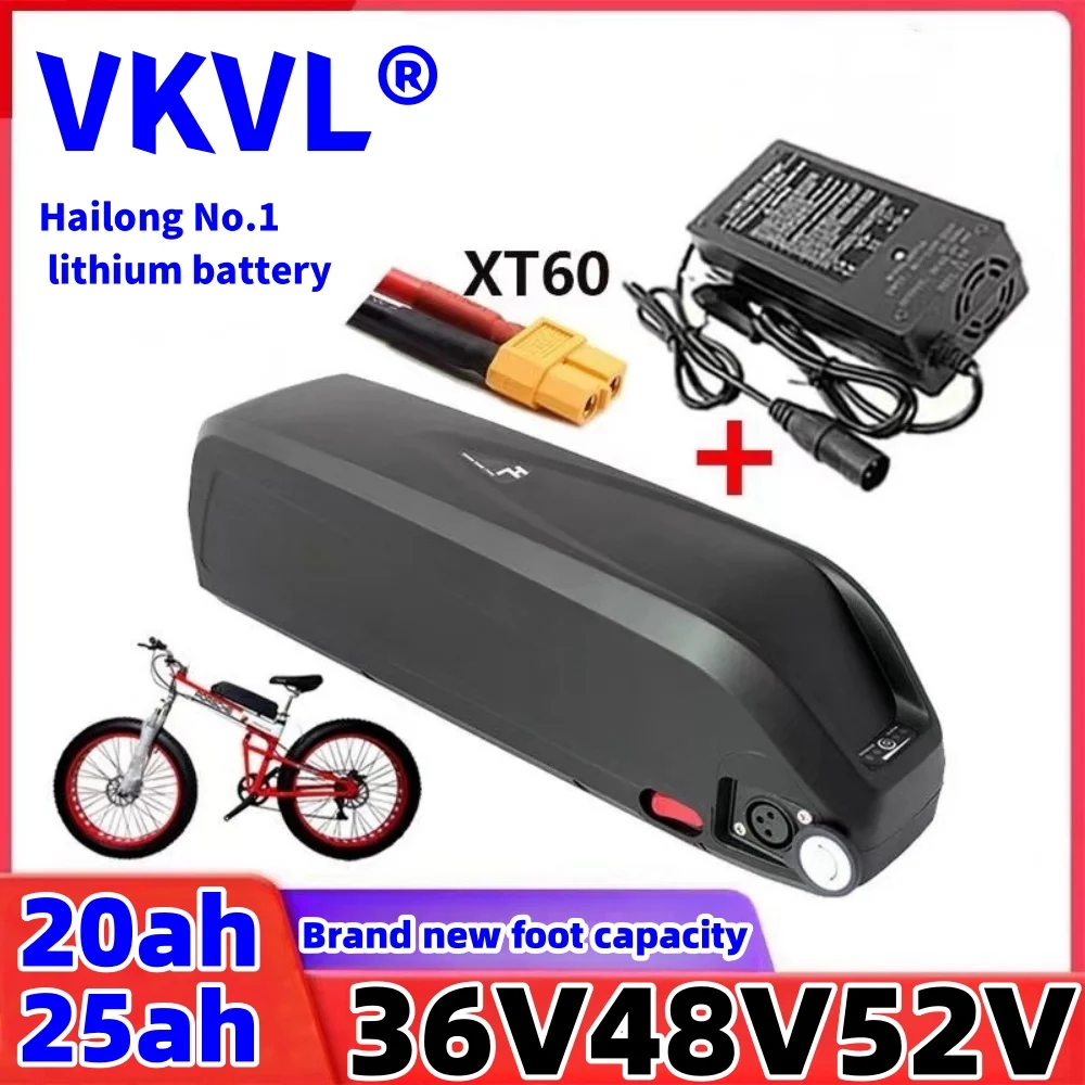 

Original 36V48V52V20AH25AH Hailong No.1 Battery 30A BMS 350W 500W 750W 1000W 18650 Free Shipping and Gift Charger