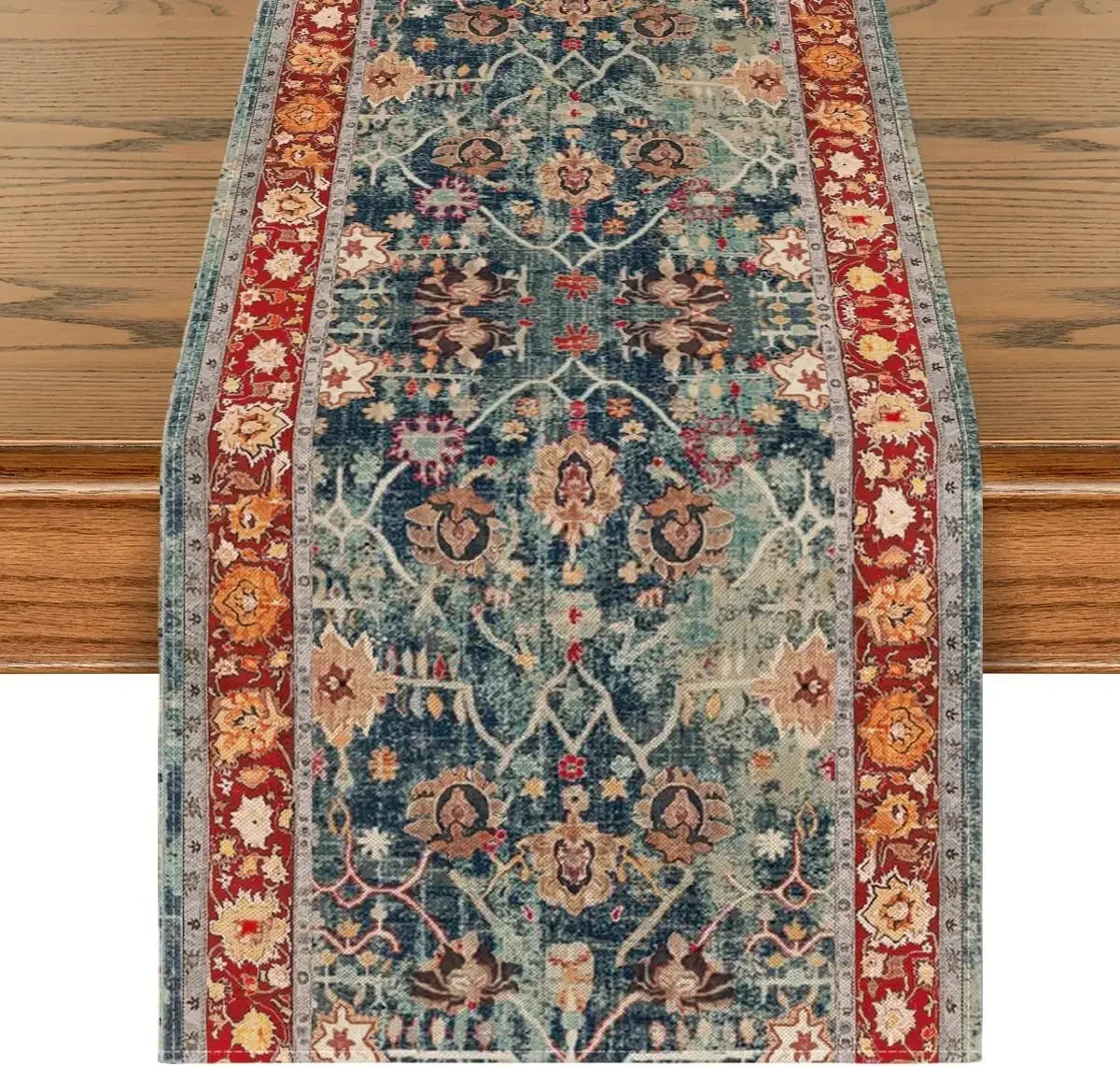 Boho Bohemia Style Red Linen Table Runners Wedding Decor Washable Kitchen Dining Table Runners Holiday Party Decorations