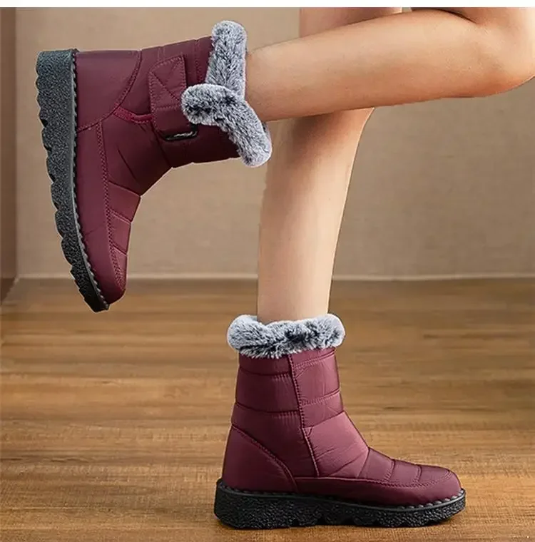 Botas de neve de inverno mulheres antiderrapantes plataforma impermeável sapatos acolchoados de algodão botas de mujer ao ar livre botas de tornozelo quentes para mulher 36-44