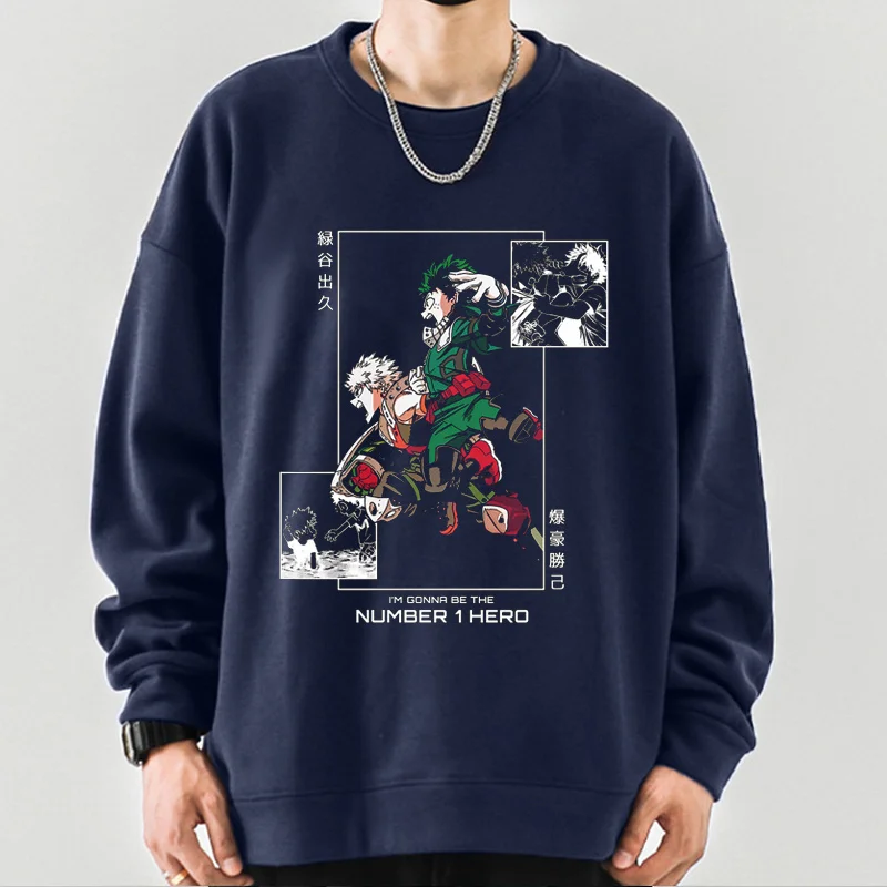 My Hero Academia Katsuki Bakugo Sweatshirt Japanese Style Anime Hoodies Unisex Funny Harajuku Casual Pullover Men's Women