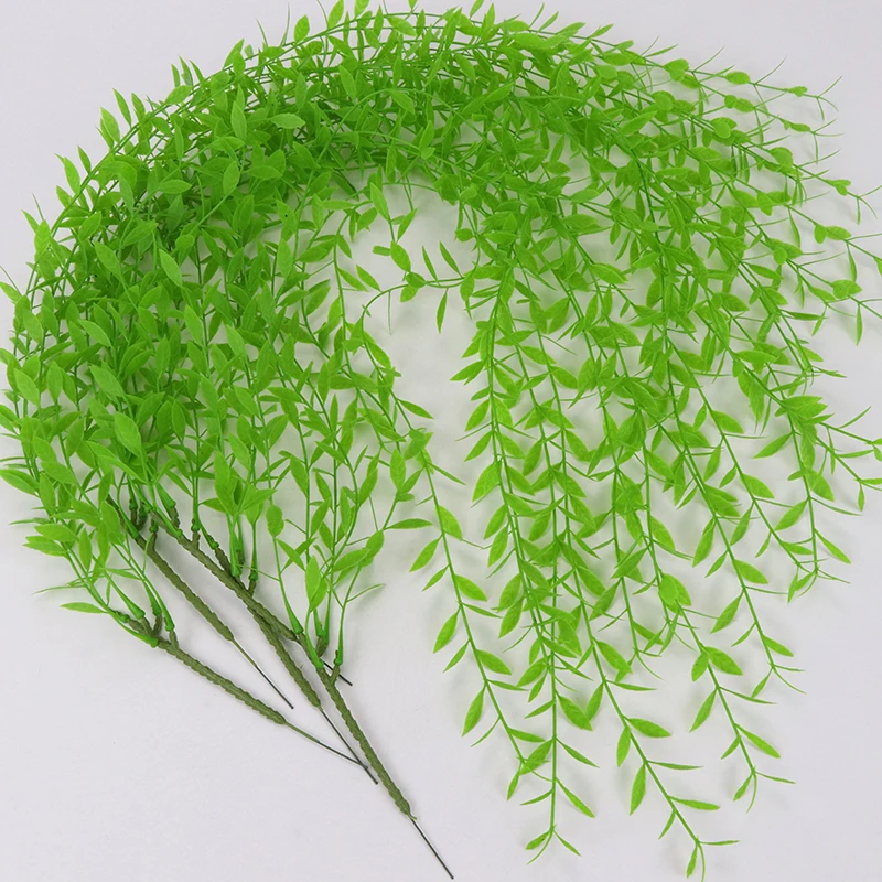 Home Artificial Rattan Leaf Lifelike Plastic Simulation Vine Willow Classic DIY Decoration Fake Plants Garland