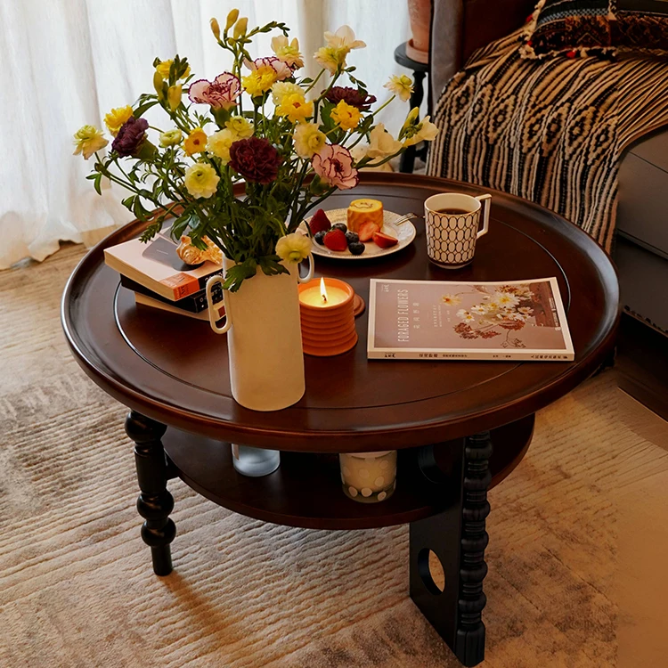 Modern Wooden Coffee Table Living Room Small Apartment Villa Hotel Furniture Eco-Friendly Easy Assembly Storage CNC Precision