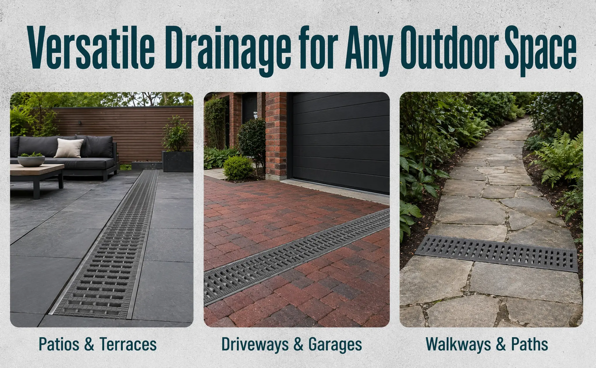 Heavy-Duty Plastic Trench Cover Kitchen Drain Grate Drainage Driveway Drainage Ditch Cover Reusable