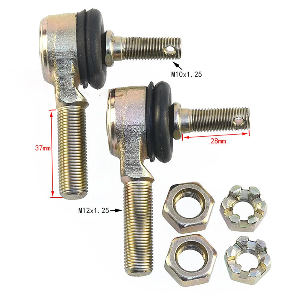 2Pcs 10-12mm Tie Rod End Ball Joint for 50cc 70cc 90cc 110cc 125cc 200cc 250cc TAOTAO COOLSTER JCL KANDI GO KART ATV