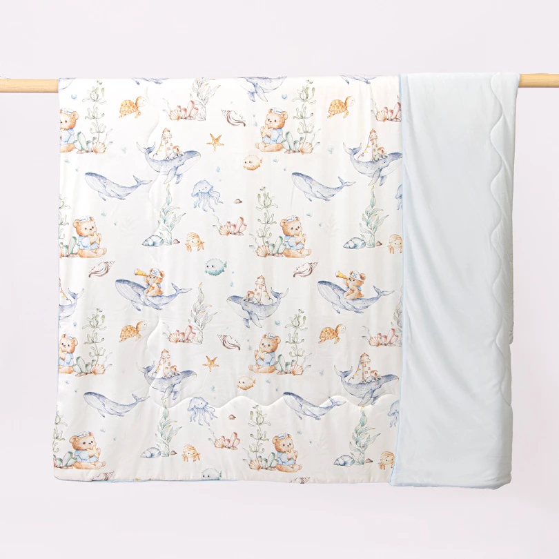 Baby Quilt CartoonCute pattern  Newborn Nap Quilts Soft Breathable Infant Blanket SpringSummer Swaddle Wrapped Bedding