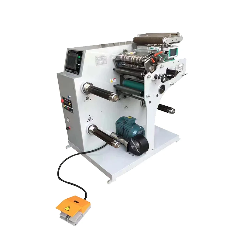 Best Sale Automatic Double Rewinding Shaft Adhesive Label Roll Slitting Machine 76/25mm Inner Diameter Use on One Machine