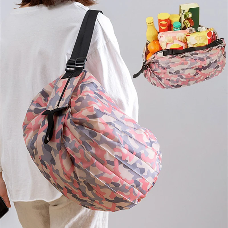 

Folding Eco-friendly Shopping Bag Large Capacity Travel Shoulder Bag Thicken Supermarket Grocery Bag Foldable Storage Organizer