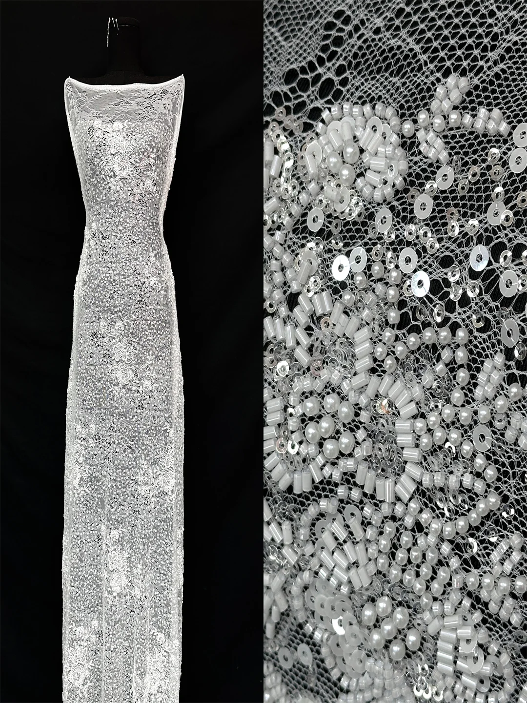 

Luxury Nigerian African Beaded Lace Fabric 2026 High Quality Sequins Embroidery African French Mesh Lace Fabric For Sewing Dress