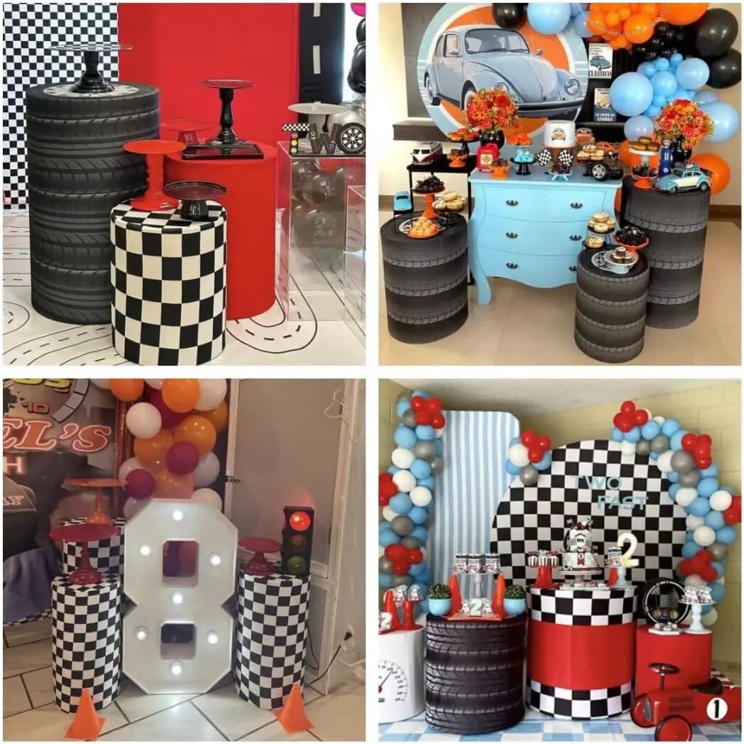 Racing Car Theme Stretchy Fabric Birthday Party Arch Covers Mosaic Fiesta Parties Decoration