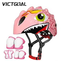 VICTGOAL Kids Bicycle Helmet Children Sports Safety Cycling Helmet Knee Elbow Pad Sets Balance Bike Roller Skating Helmet Guard