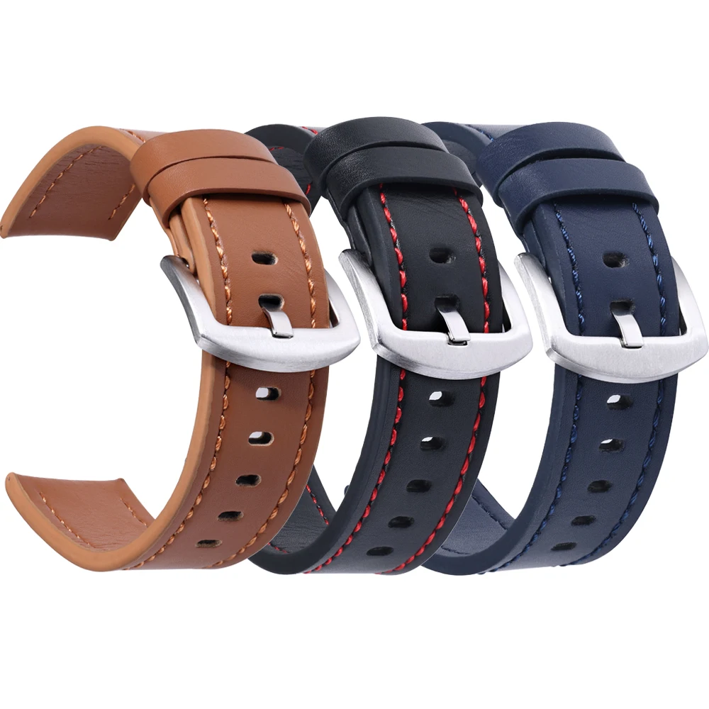 Pasek 20 mm 22 mm do Samsung Galaxy Watch 4 44 mm 40 mm 5 Pro Active 2 Gear S3 Skórzana bransoletka Correa do Amazfit GTS/2/2E/GTS2