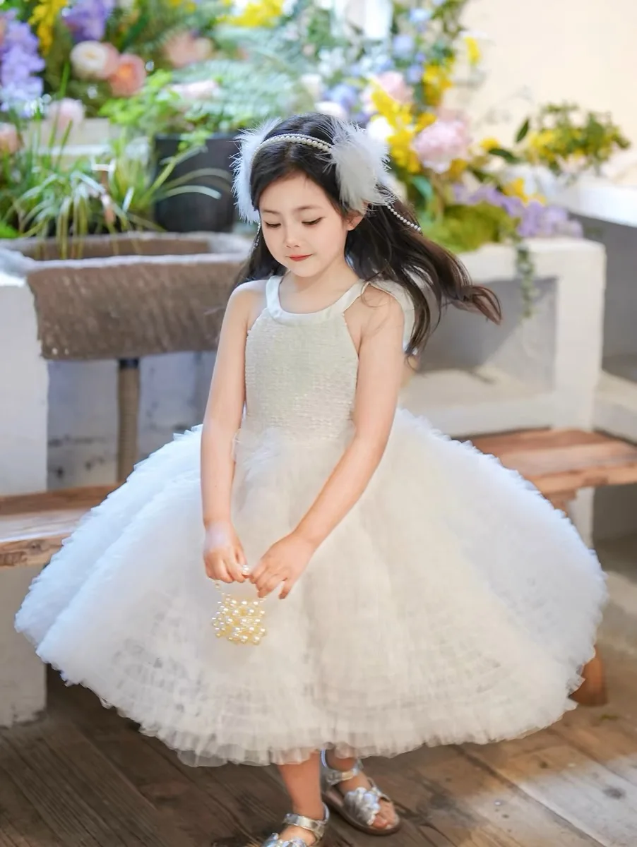 

Sequin Lace Flower Girl Dress Sweetheart Tulle Princess Girl for Wedding Bridesmaid Birthday Gown First Communion Party Vesidos