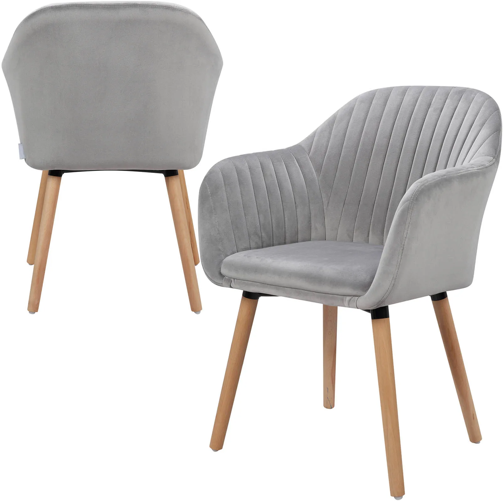 WOLTU 2 stks/set Eetkamerstoel met armen Rugleuning Gestoffeerd Counter Lounge Woonkamer Hoekstoel Receptie Keukenstoel Thuis