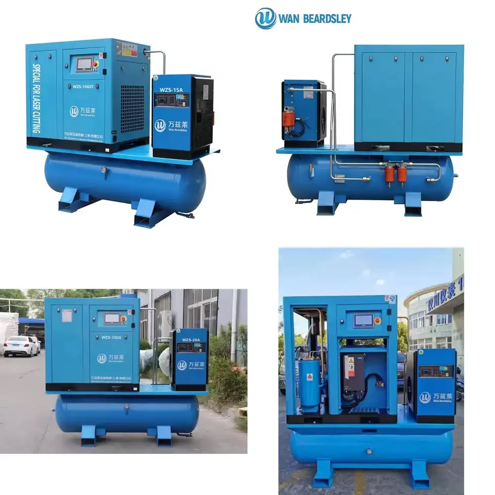 TENGFEI High Quality Air Compressor 500L 7.5kw Industrial Screw Air Compressor for 220V Integrated Air Compressor with Tank