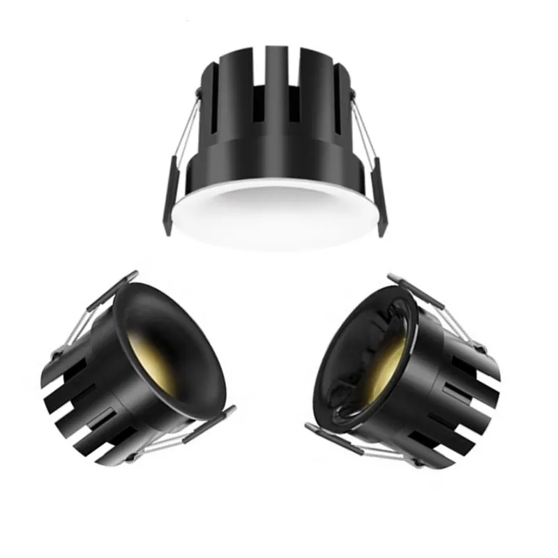 Embedded LED ceiling lamps 9W 12W COB dimmable downlight with anti-glare curved surface Suitable for living room  home lighting
