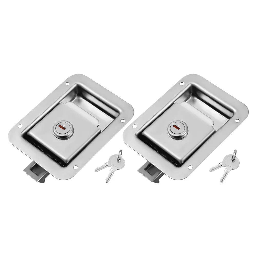

1 set 1 Set Flush Mount Paddle Handle Latch Stainless Steel Locking Mechanism For Trailer Truck Rv Marine Toolbox Door Vehicle