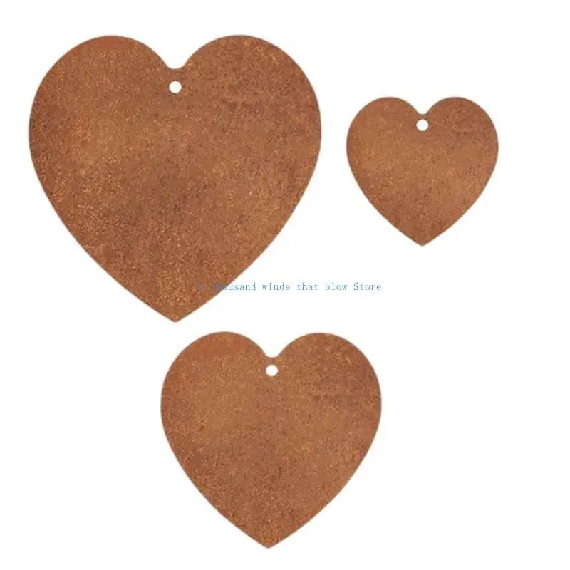 

E7CC 3Pieces Shorge Ставки садовые ставки с ржавчиной стальной дизайн для романтики на открытом воздухе и домашних