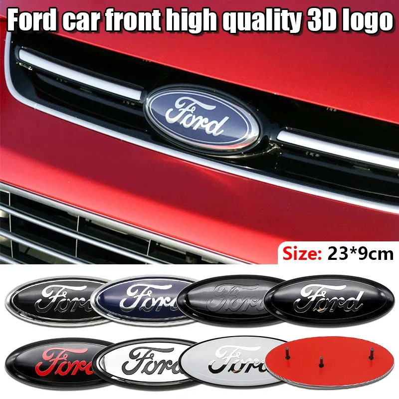 

22.5cm Car Front Grille Logo Trunk Accessories Hood Sticker For Ford Focus S-MAX mk2 mk3 Ranger Fiesta mk7 Mondeo mk4 Kuga