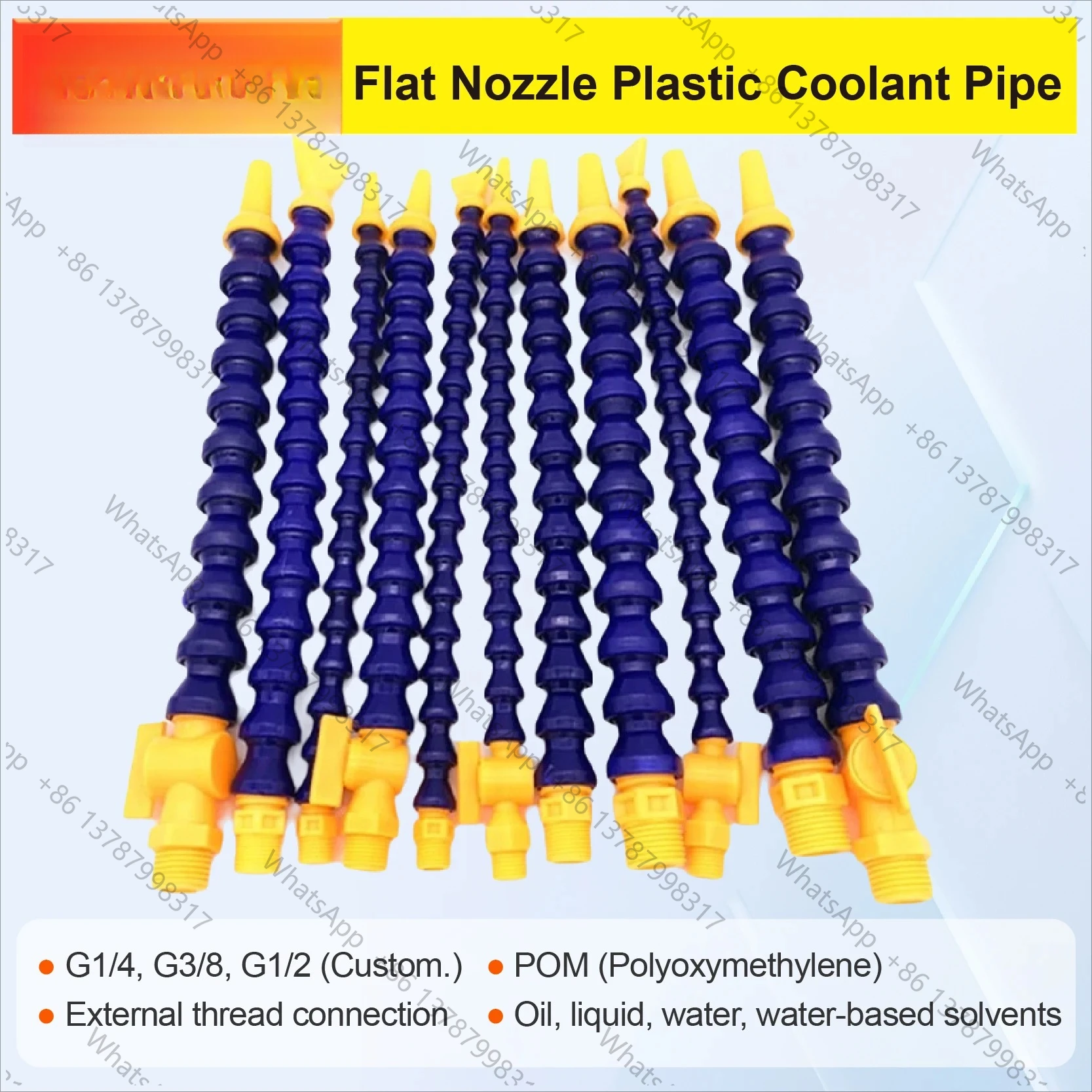 Flexible CNC Coolant Hose with Nozzle Adjustable Coolant Pipe G1/4 G3/8 G1/2 POM Machine Tool Coolant Hose Snake Hose for Lathe