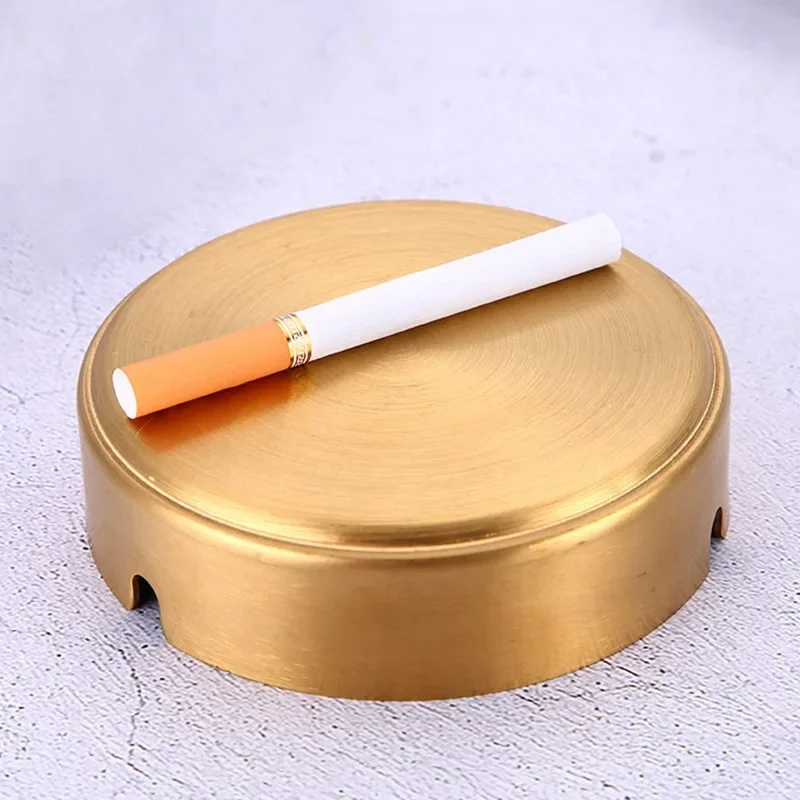 1pc Stainless Steel Gold-plated Ashtray Cigar Ashtray Ash Tray Cigarette Rest Holder