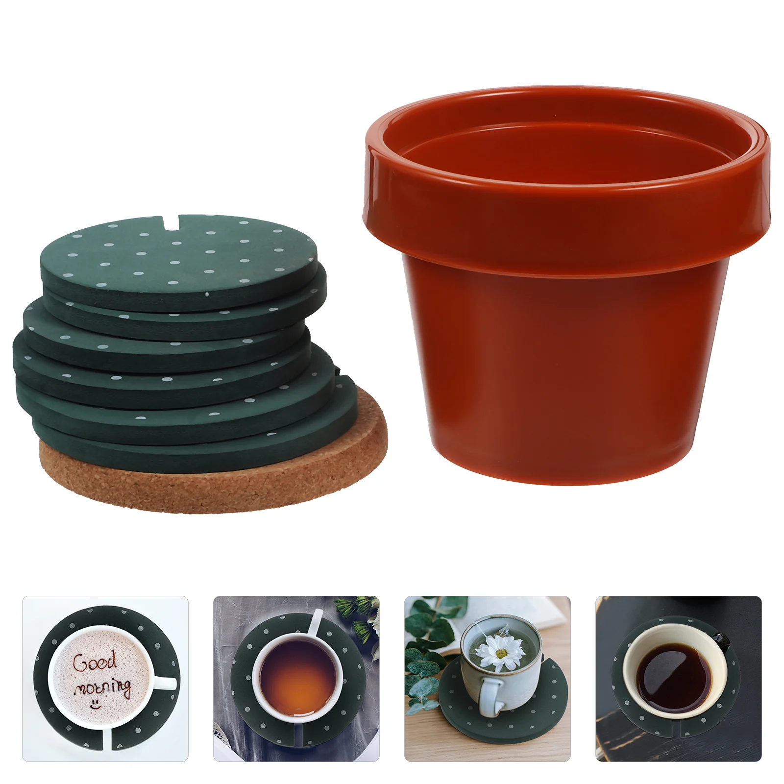 

Nordic Cactus Coasters Set Aesthetic Drink Coasters for Home Office Cafe Table Decoration Cactus Coaster Table Coaster