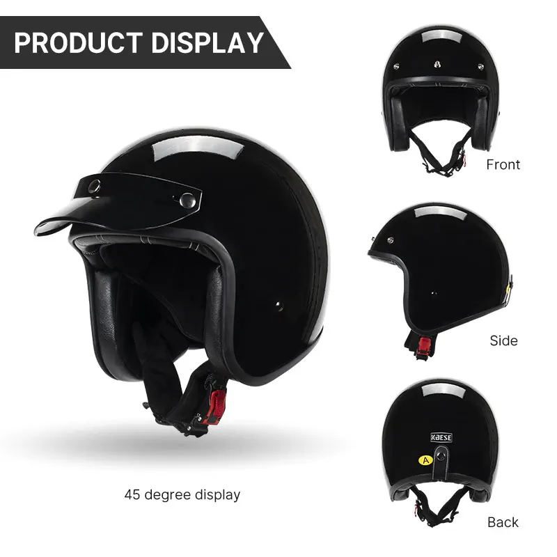 خوذة دراجة نارية مفتوحة الوجه 3/4 للبالغين من الجنسين مع غلاف قوي يلتقي معيار السلامة DOT للركاب في المناطق الحضرية والراكبين غير الرسميين #3